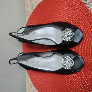 Formal KAREN SCOTT  black slingback heeled shoes. Size 8.5 M. NIB